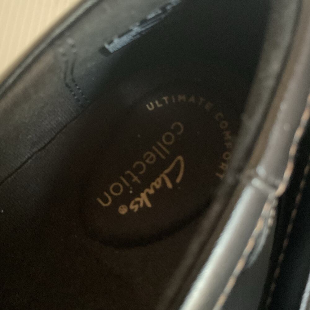 Clarks Collection Black Leather Loafers Women’s 8.5 Ultra Comfort Tassel - Picture 8 of 8